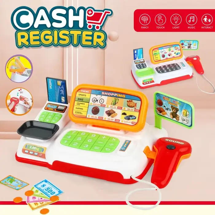 Jouet de simulation de caisse enregistreuse de supermarché de dessin animé, série iss électroménager