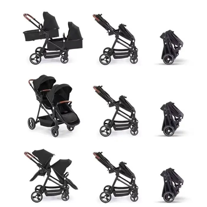 Coussinets jumeaux pour bébé, petite taille, pliés, transportés sur avions, double chariot pour enfa