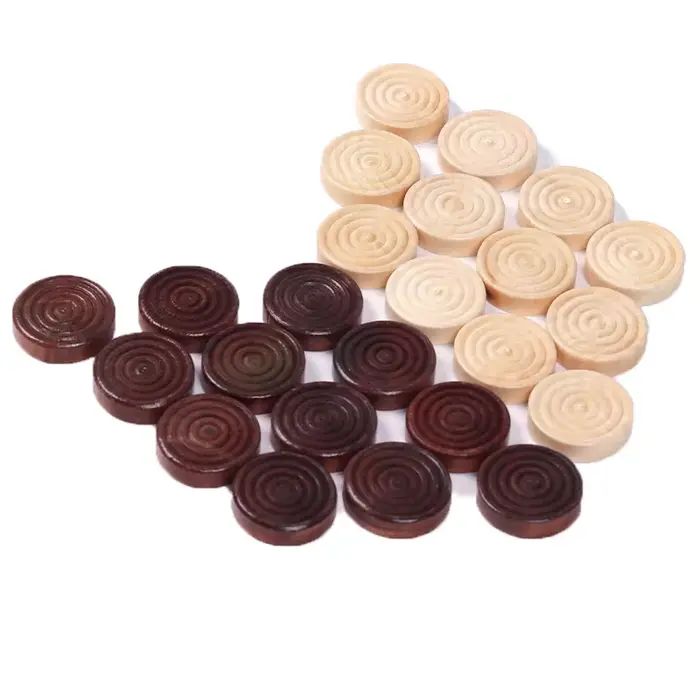 Pions en bois pour jeux de société 24 pièces de dames et échecs pour adultes et adolescents occasions spéciales parties familiales compétitions amicales cadeaux d'anniversaire