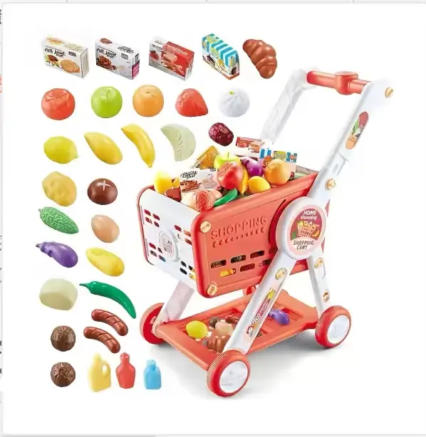 Chariot de courses de supermarché pour tout-petits, jouet d'imitation, ensemble de jeu de découpe de