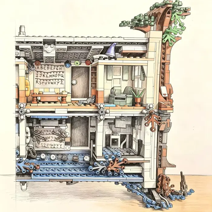 La Série de Films Classiques : La Maison Réversible, Figurine de Construction Puzzle de 2287 Pièces – Parfait pour les Cadeaux de Fêtes.