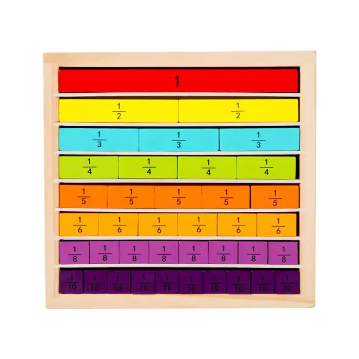 Jouet de Fractions en bois, planche de Puzzle de décomposition de chiffres, aide à l'apprentissage d