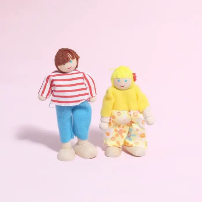 Figurines en bois multicolores pour maison de poupée, ensemble de jouets pour jouer à la maison, acc