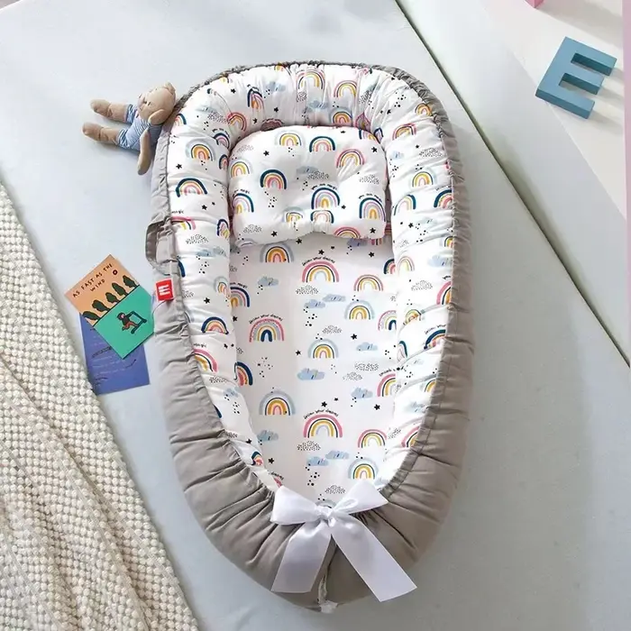Nid de bébé pour dormir, chaise longue pour nouveau-né, en coton, respirant, réglable, berceau dans 