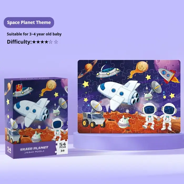 Puzzle pour enfants de 54 pièces, animaux mignons, licorne, dessins animés, faible difficulté, petit