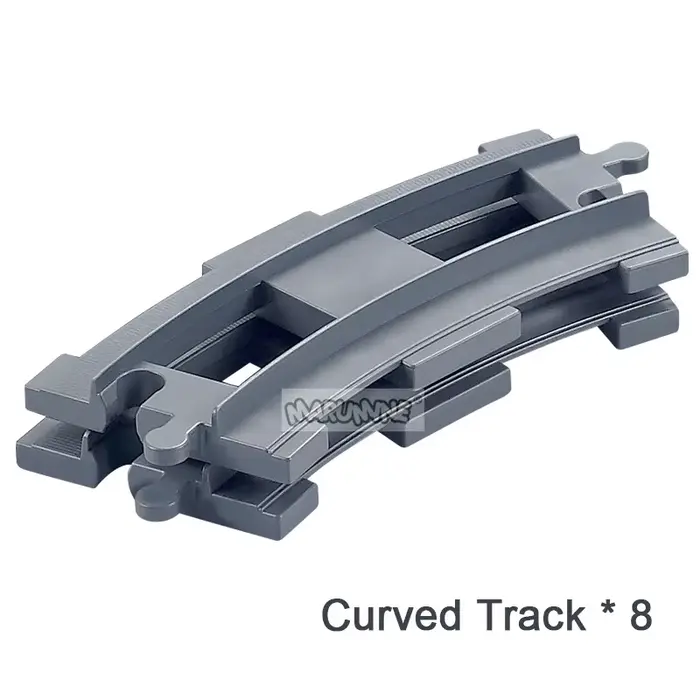 Marumine MOC Blocs de construction : Pièces de voie ferroviaire droite, courbée, de dérivation et de
