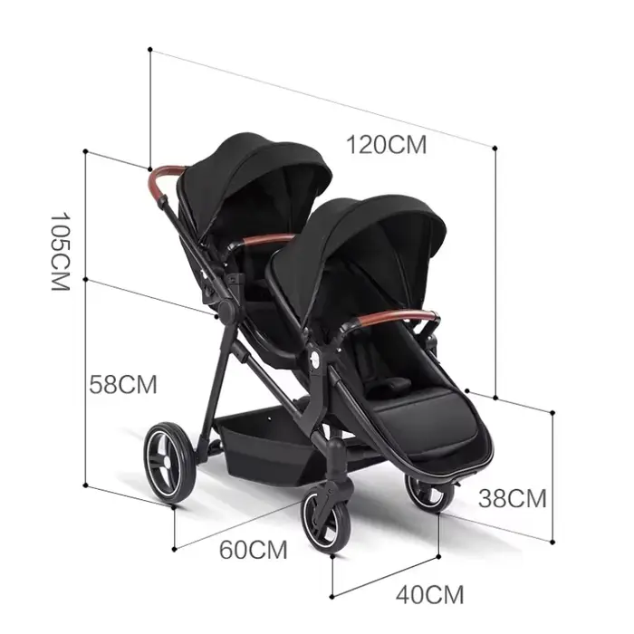 Nouvelle poussette Double légère pliable, Double siège, Portable, multifonctionnelle, peut être pris