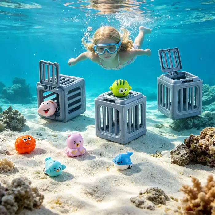 Jouets de plongée sous-marine, animaux flottants, ensemble de jouets de sauvetage, jeux aquatiques d'été pour garçons et filles, accessoires de piscine