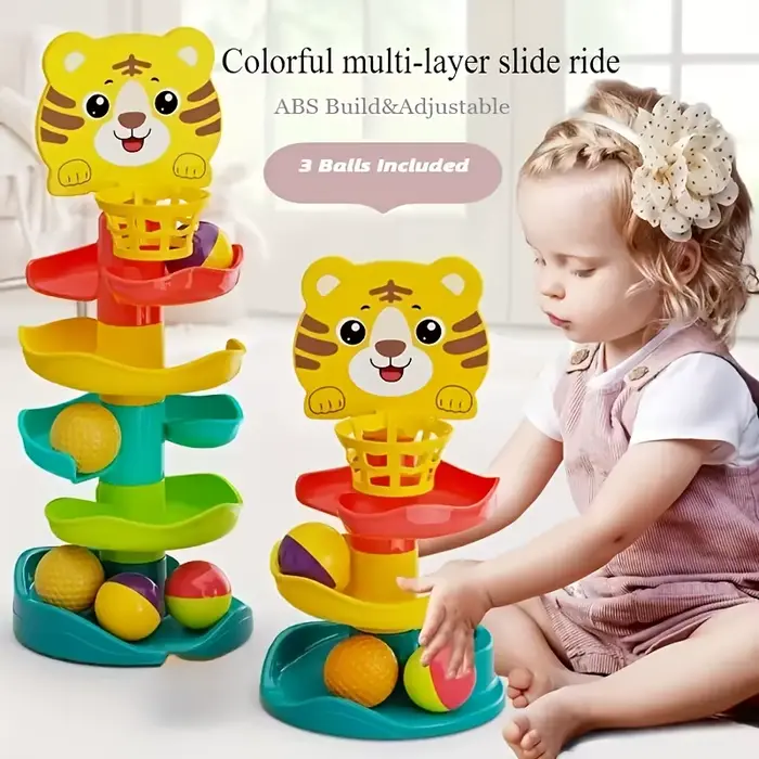 Tour de balle interactive pour enfants 18 mois+ jouet éducatif en plastique abs multicolore gris foncé gris clair occasions spéciales développement moteur et cognitif