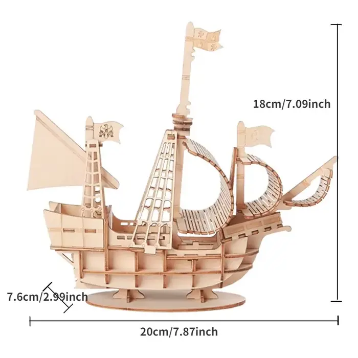 Jouets de bateau à voile 3D, Puzzle en bois, modèle d'assemblage, Kits d'artisanat en bois, décorati
