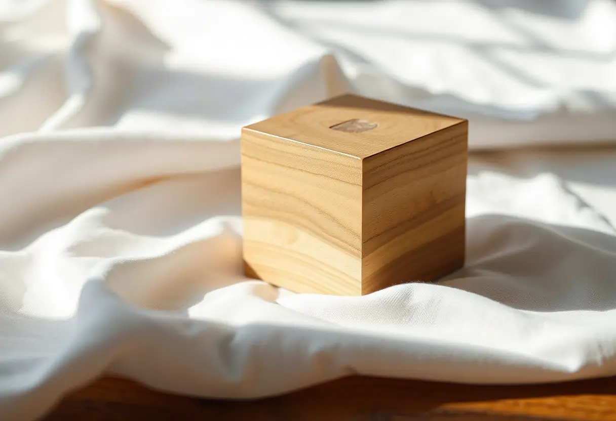 Cube en bois pour stimuler la motricité fine